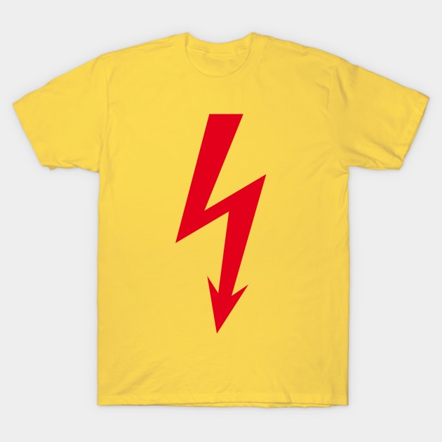 Flash / Blitz / Éclair / Rayo / Fulmine (Red) T-Shirt by MrFaulbaum